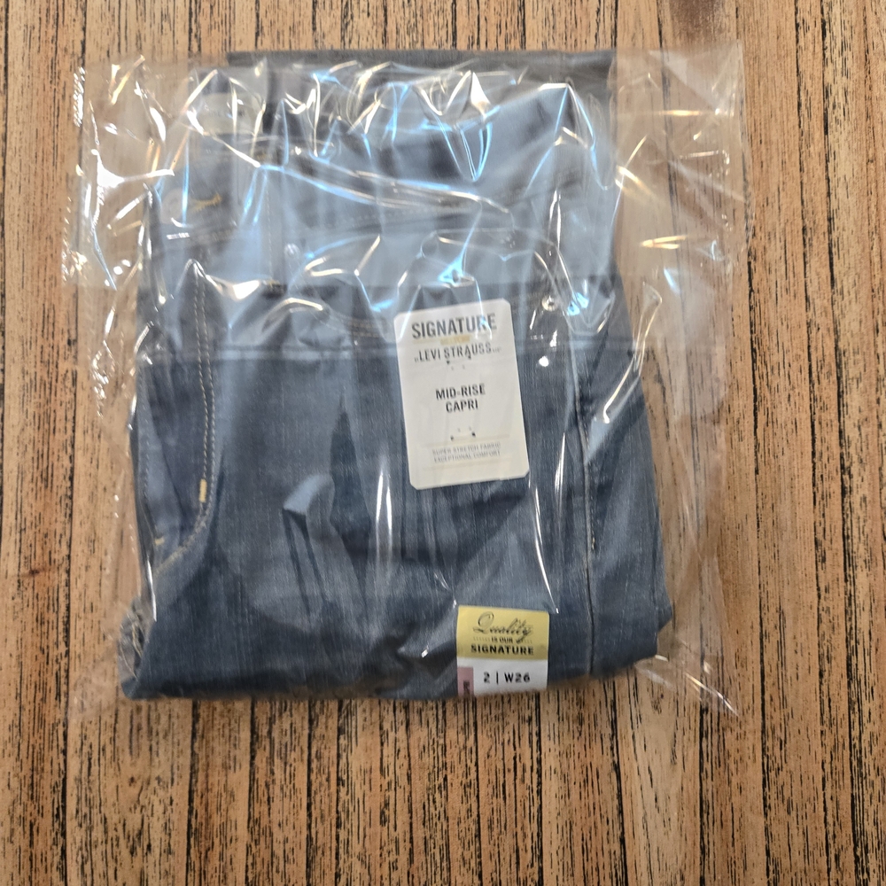 Levi Straus Signature Gold Mid Rise‎ Women Capris Size 2 W26 - Picture 14 of 14